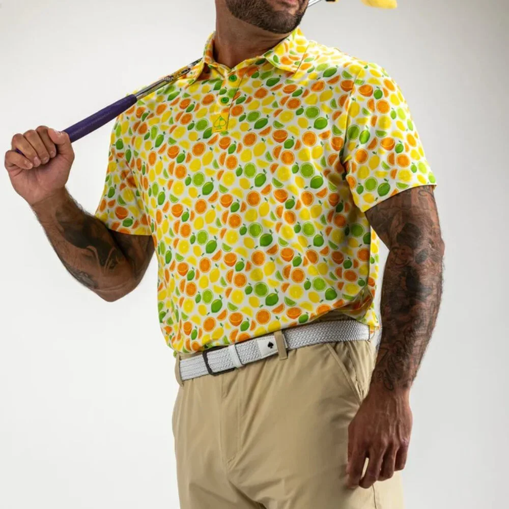 Pins & Aces Performance Stretch Golf Shorts - Yellow